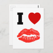 私は唇のキスを愛します ポストカード (正面/裏面)