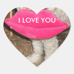 私は唇を搭載する犬愛します ハートシール