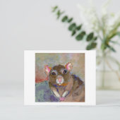 私は問題を持っている – おもしろいに敏感なペット絵画ラットの芸術 ポストカード (スタンド正面)