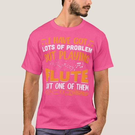 私は問題得が多いがフルート遊だ Tシャツ (正面)