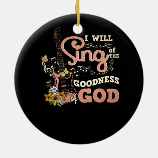 私は善の神クリスチャン電気を歌う セラミックオーナメント (裏面)
