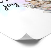 私は喜びバニーラビットティーカップで満たされて前向きいる ポスター (角)