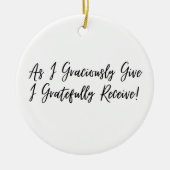 私は喜んで与えオーナメントを受け取る セラミックオーナメント (正面)