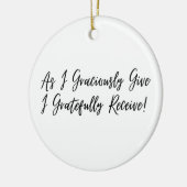 私は喜んで与えオーナメントを受け取る セラミックオーナメント (左)
