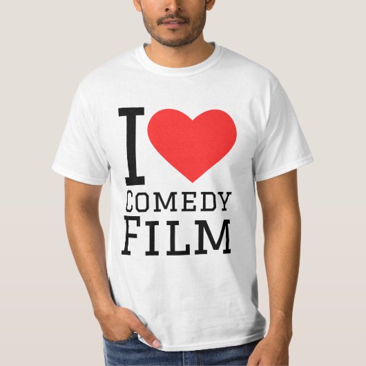 私は喜劇映画が大好きだ Tシャツ (正面)