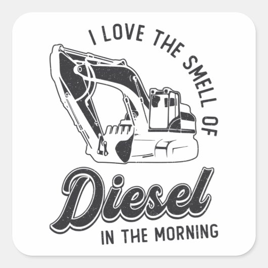 私は嗅覚掘削機の建築労働者が大好き スクエアシール (正面)