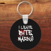 私は噛み離れたマークおもしろいハロウィンヴァンパイア血球 キーホルダー (正面)