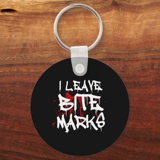 私は噛み離れたマークおもしろいハロウィンヴァンパイア血球 キーホルダー (正面)