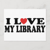 私は図書館の図書館の贈り物が好き ポストカード (正面)