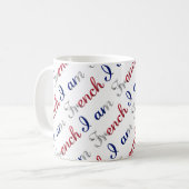 私は国フランスのプライドタイポグラフィパターン コーヒーマグカップ (正面左)