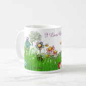 私は園芸コーヒー・マグを愛します コーヒーマグカップ (正面左)