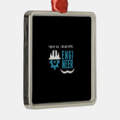 私は土木技師だと信じる メタルオーナメント (右)