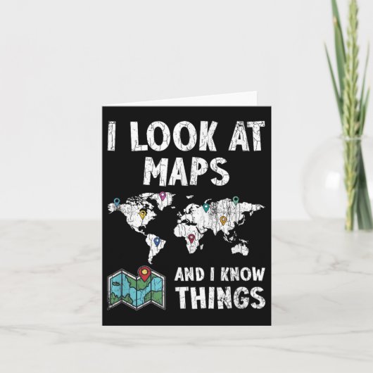 私は地図を見て物事を知っていおもしろいる カード (正面)