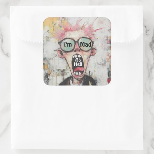 私は地獄のステッカーとして不機嫌である スクエアシール (バッグ)