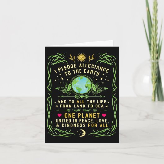 私は地球への忠誠を誓う引用文- Earth Day カード (正面)