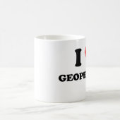 私は地球物理学を愛します コーヒーマグカップ (中央)