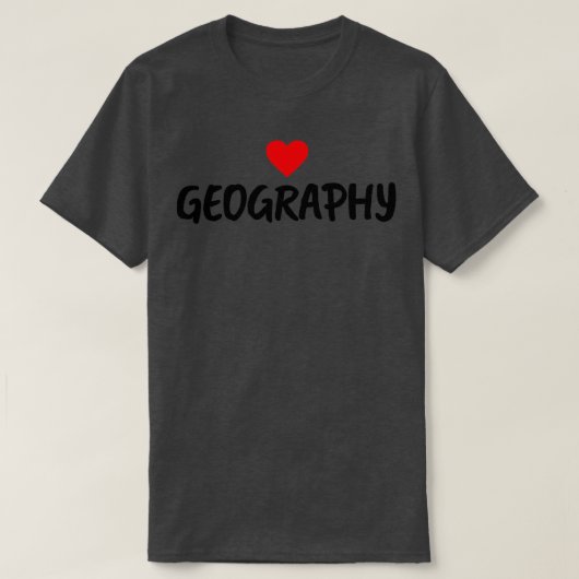 私は地理が大好き(ハート) Tシャツ (デザイン正面)