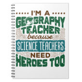 私は地理先生おもしろい英霊賞 ノートブック (正面)