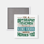 私は地理先生ヒーローおもしろい評価 マグネット (正面/裏面)