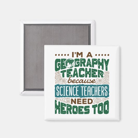私は地理先生ヒーローおもしろい評価 マグネット (正面/裏面)