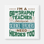 私は地理先生ヒーローおもしろい評価 マグネット (正面)
