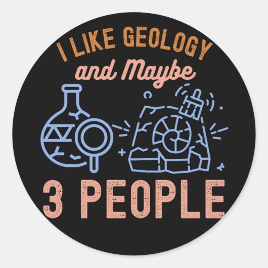 私は地質学と多分3人が好き ラウンドシール (正面)