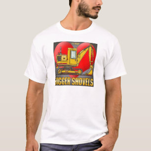 私は坑夫のシャベルメンズTシャツを愛します Tシャツ