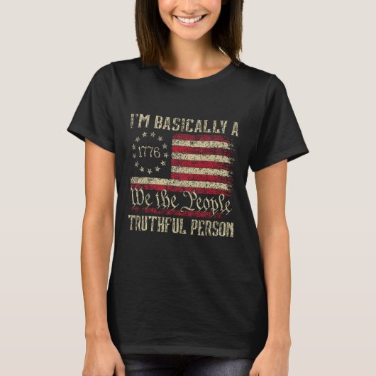私は基本的に正直な人の米国の旗選挙2 Tシャツ (正面)