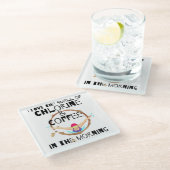 私は塩素とコーヒーの香りが大好き.w ガラスコースター (アングル)