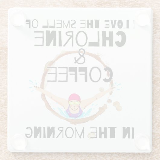 私は塩素とコーヒーの香りが大好き.w ガラスコースター (裏面)