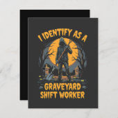 私は墓場シフトの労働者 ハロウィン ノートカード (正面/裏面)
