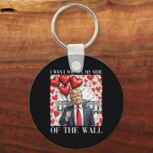 私は壁の切り株の横にあなたがおもしろい欲しい キーホルダー (正面)