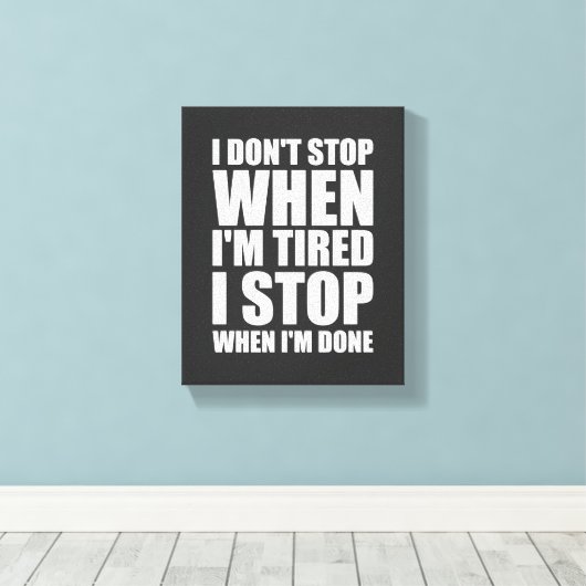 私は壁ストップ画が疲れていやる気を起こさせるない キャンバスプリント (インサイチュ (ウッドフロア))