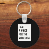 私は声のないビーガンダイエット動物のための声 キーホルダー (正面)