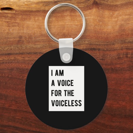 私は声のないビーガンダイエット動物のための声 キーホルダー (正面)