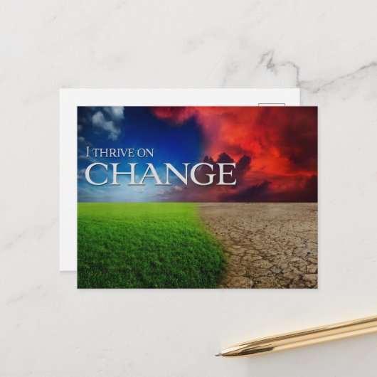 「私は変化に生きる」モチベーション肯定 ポストカード (正面/裏面インサイチュ)