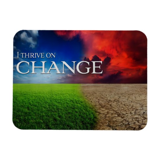 "私は変化に繁栄する"モチベーション肯定フレキシ マグネット (横)