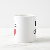 私は変更を愛します- I愛を変えて下さい コーヒーマグカップ (中央)