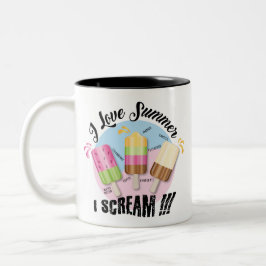 私は夏が大好き – 私は叫ぶ!!! ツートーンマグカップ