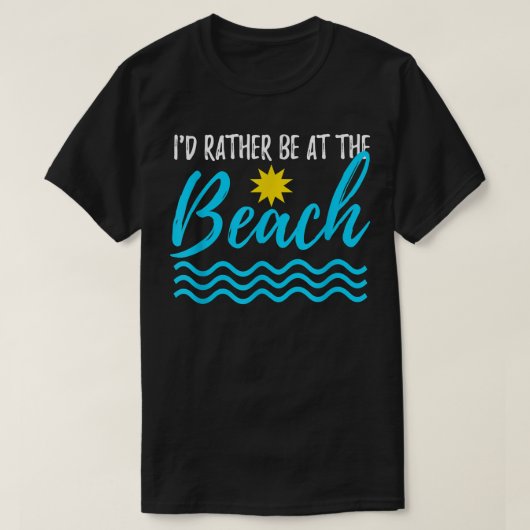 私は夏のビーチにおもしろいなる Tシャツ (デザイン正面)