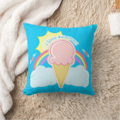 "私は夏"のアイスクリームコーン愛します クッション (ブランケット)