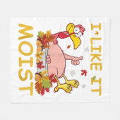 私は夕食の感謝祭のようおもしろいに湿ったトルコが好き フリースブランケット (正面(横))