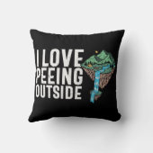 私は外でピーイングキャンプおもしろいことわざが大好き クッション (裏面)