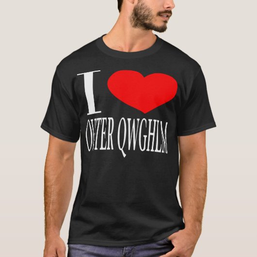 私は外のQwghlmを愛します Tシャツ (正面)