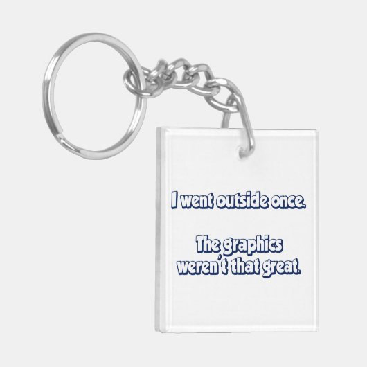 私は外側一度行きました。 グラフィックは大きくなかったです キーホルダー (正面左)