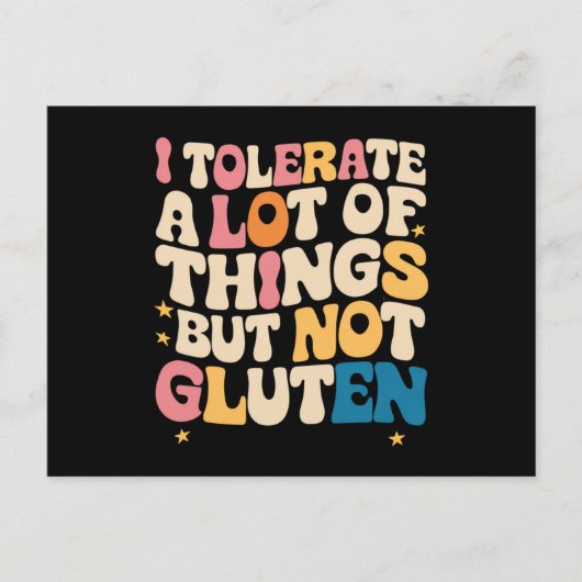 私は多くのことを我慢できるが、グルテンは我慢できない ポストカード (正面)