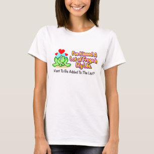 "私は多くのカエル"に女性のワイシャツ接吻しました Tシャツ