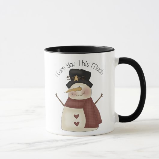 私は多くのマグ雪が降ります愛します マグカップ (右)