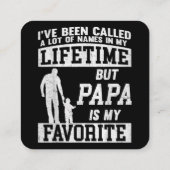 私は多くの名前を呼ばれたがパパ父の スクエア名刺 (裏面)