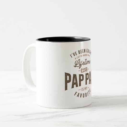 私は多くの名前を呼ばれたが、Pap-Papは私である ツートーンマグカップ (正面左)
